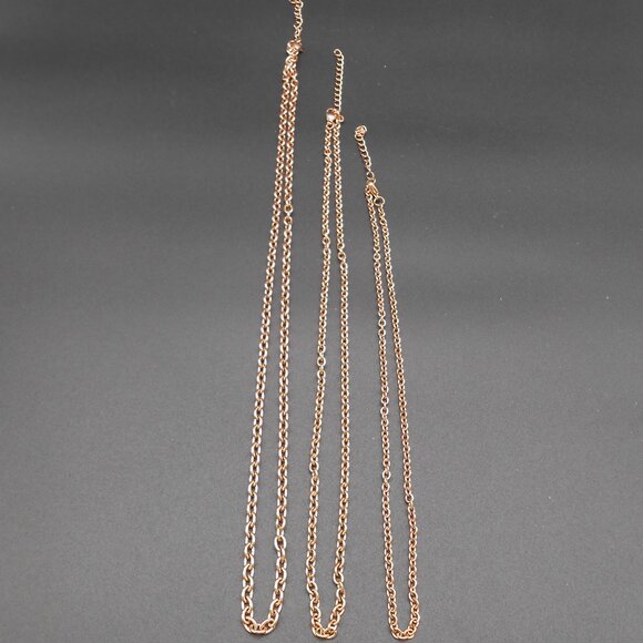 Necklace, Ever True Set of 3 Rolo Chains in ION Plated RG Stainless Steel - Picture 8 of 11